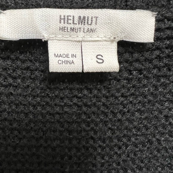 Helmut Lang Sweater Wool Angora Blend Ribbed Relaxed Fit Black Size S - Picture 7 of 8
